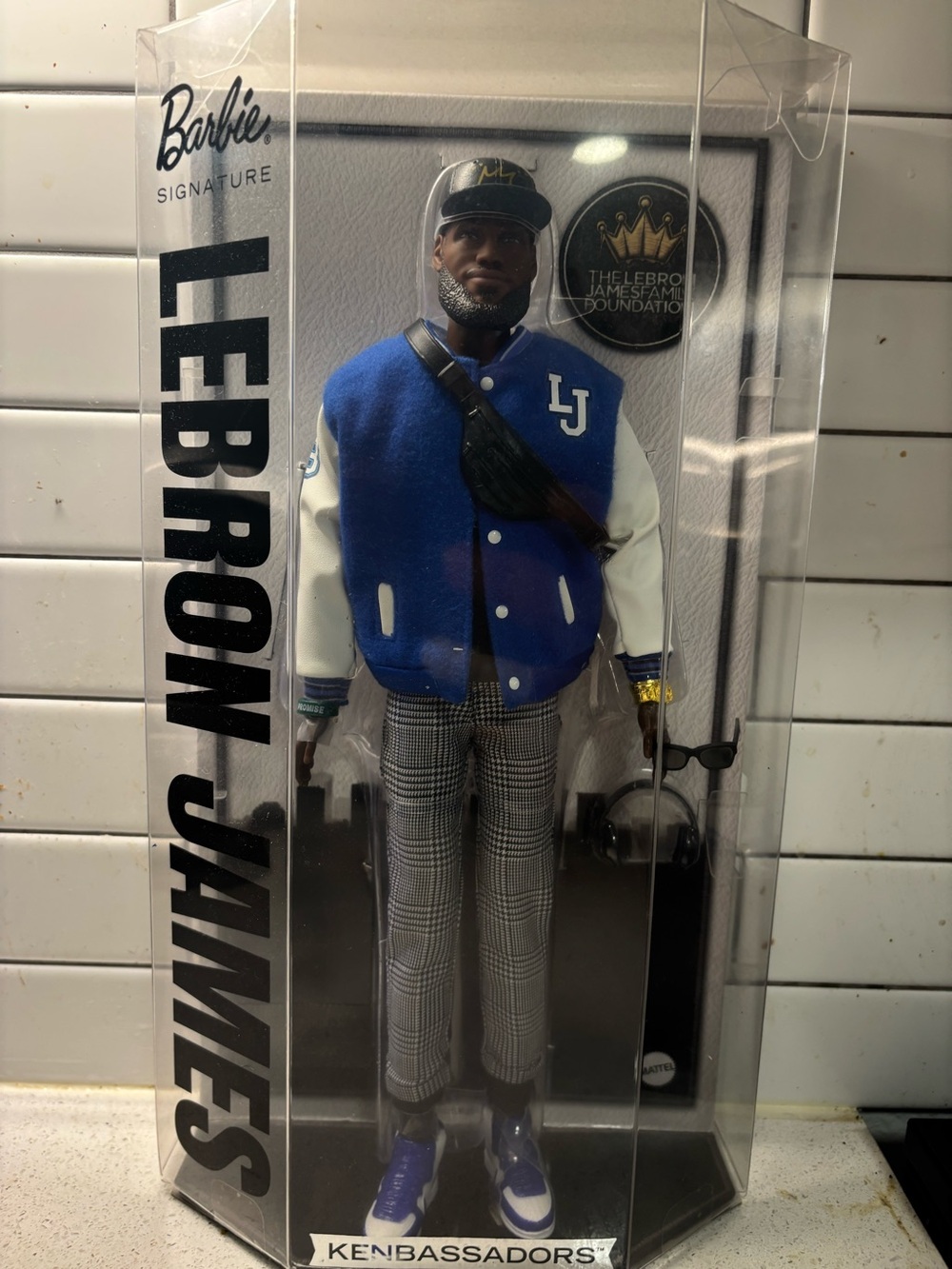 🔥LeBron James Barbie (Limited)Varsity Jacket with Grey Plaid Slim Straight Jean🔥